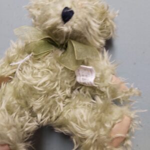 Green plush bear, 19cm