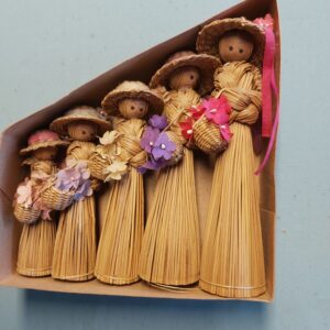 Vintage straw dolls, set, still in box