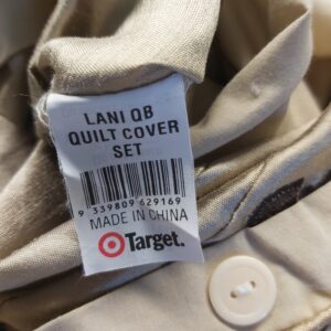 Lani Queen Bed Quilt cover set, bronze, metallic fabric, near new