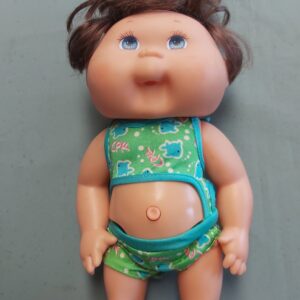 2000 Mattel Cabbage Patch vinyl Kick N Splash doll, 38cm Not in working order